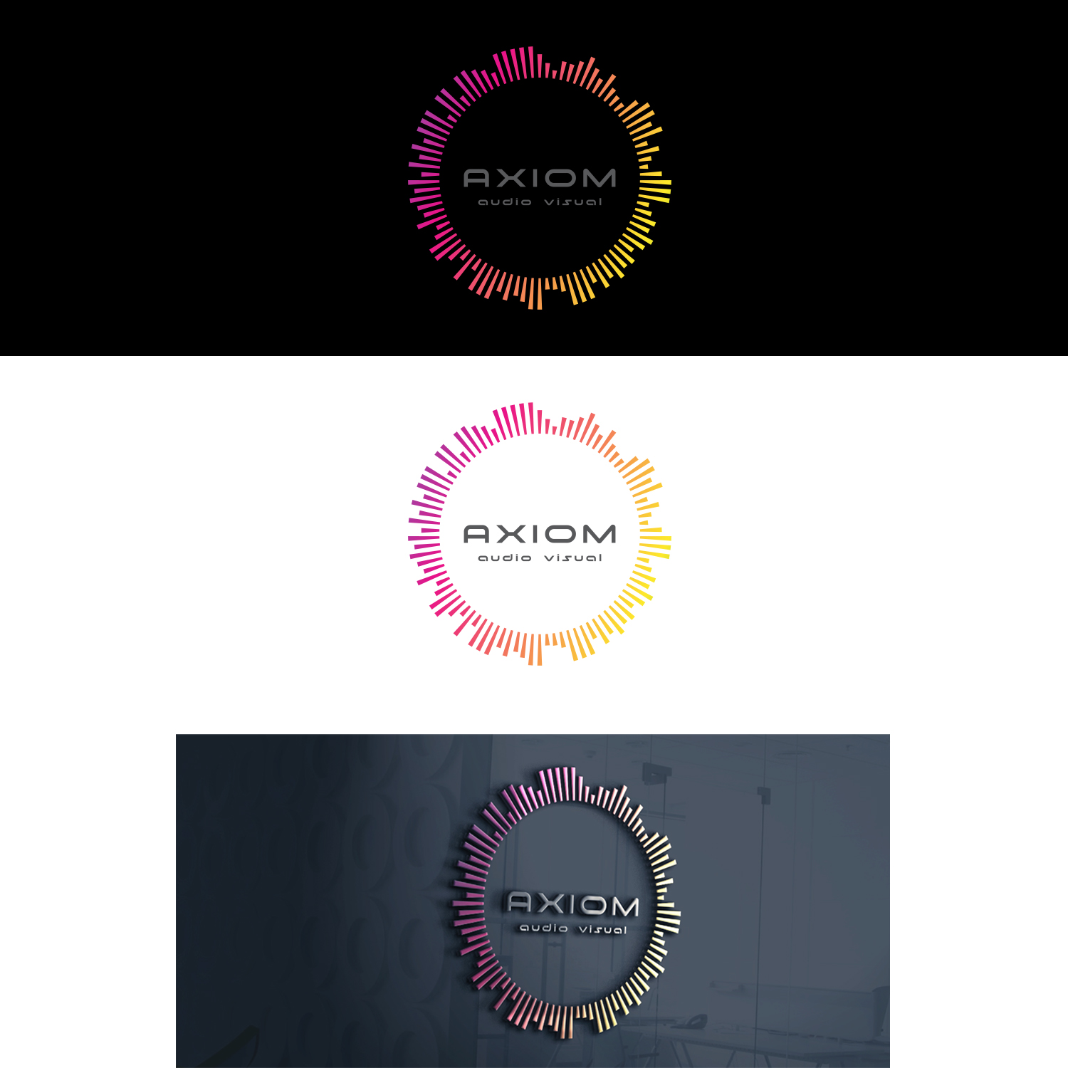 Diseño de Logo por Haja N para Axiom Audio Visual  | Diseño #19359766