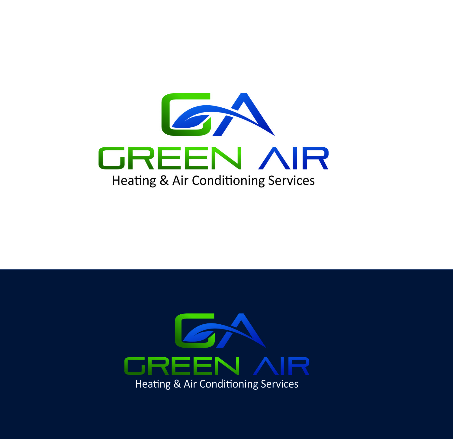 Logo Design by Lovepreet Graphic Designer for Green Air, Heating and Air Conditioning  | Design #19307507