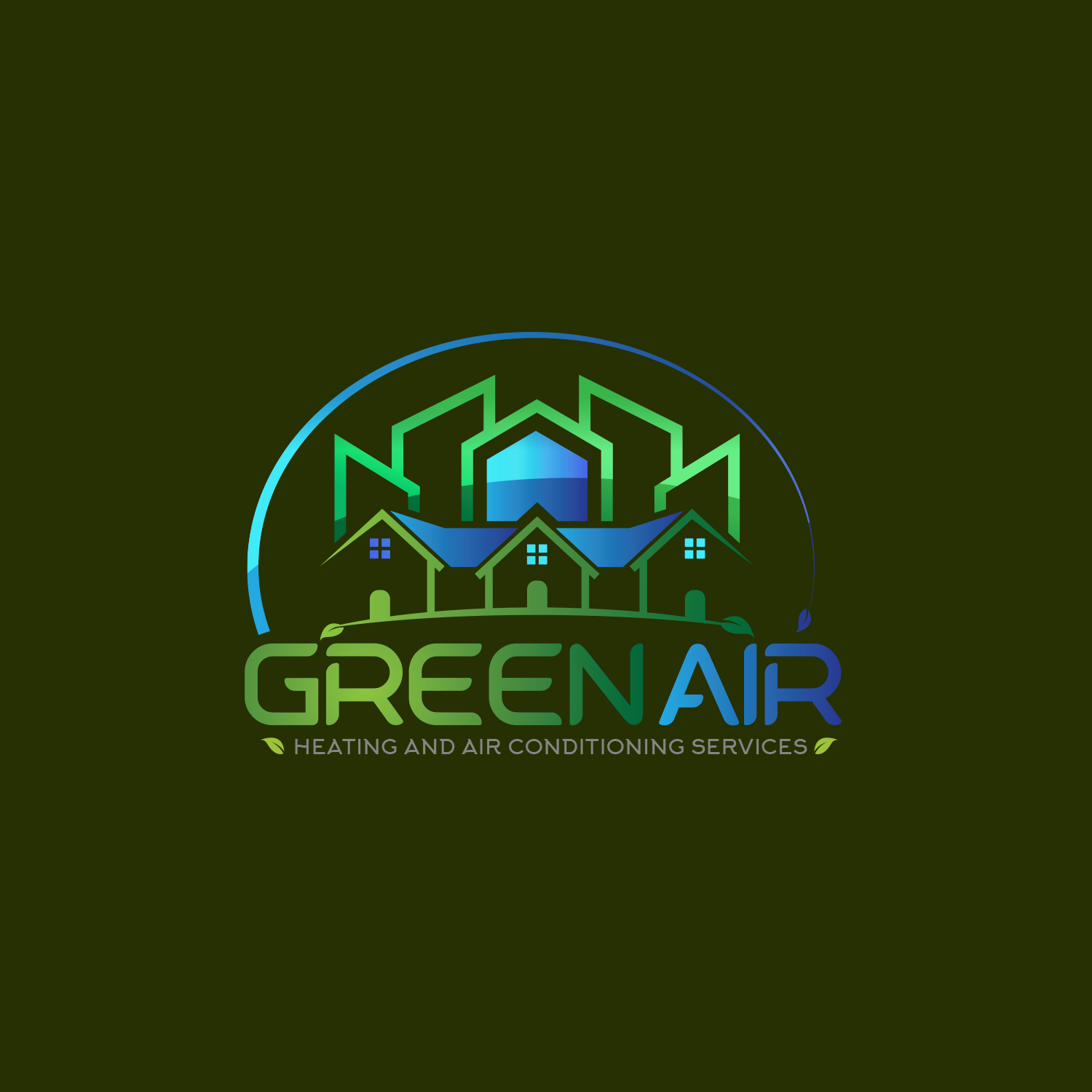Logo Design by youngartist545 for Green Air, Heating and Air Conditioning  | Design #19222964