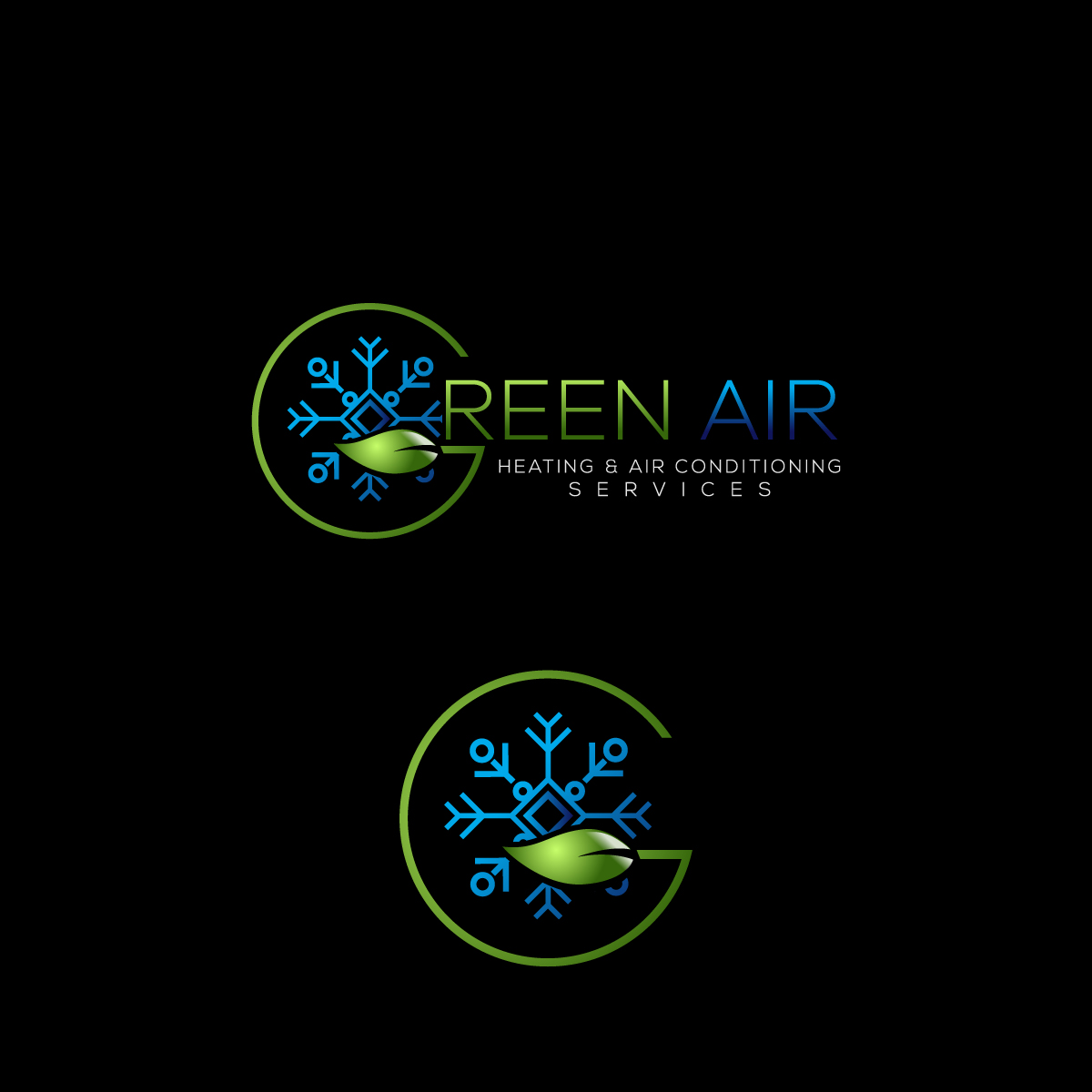 Logo Design by **INCREDIBLEDESIGNERS** for Green Air, Heating and Air Conditioning  | Design #19285357