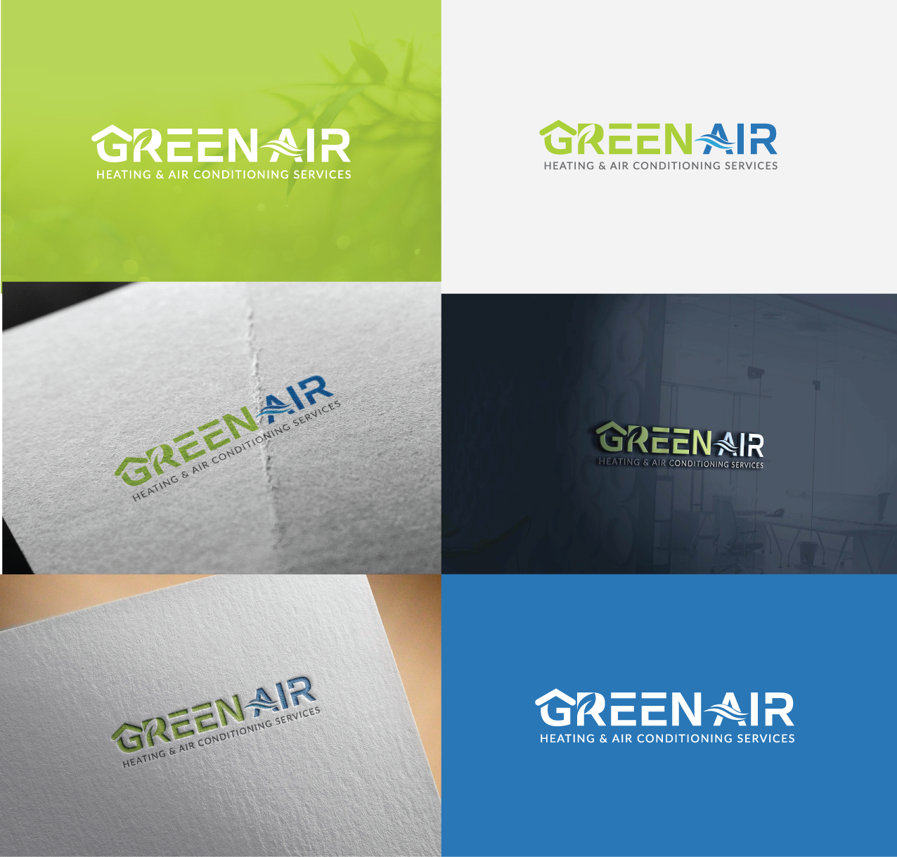 Logo Design by Sheky for Green Air, Heating and Air Conditioning  | Design #19281315