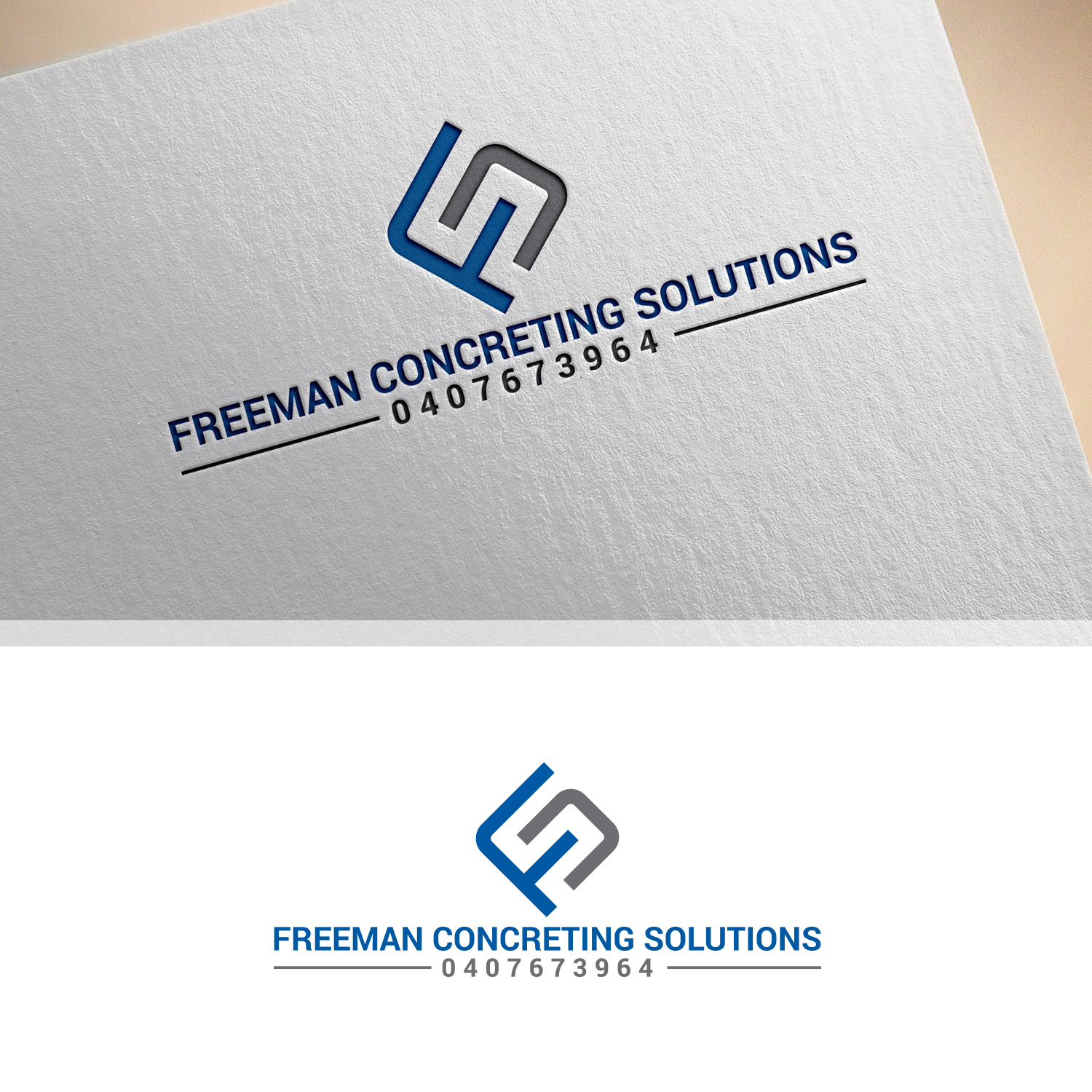Logo Design by Maxo-Biz for Freeman concreting solutions | Design #19220117