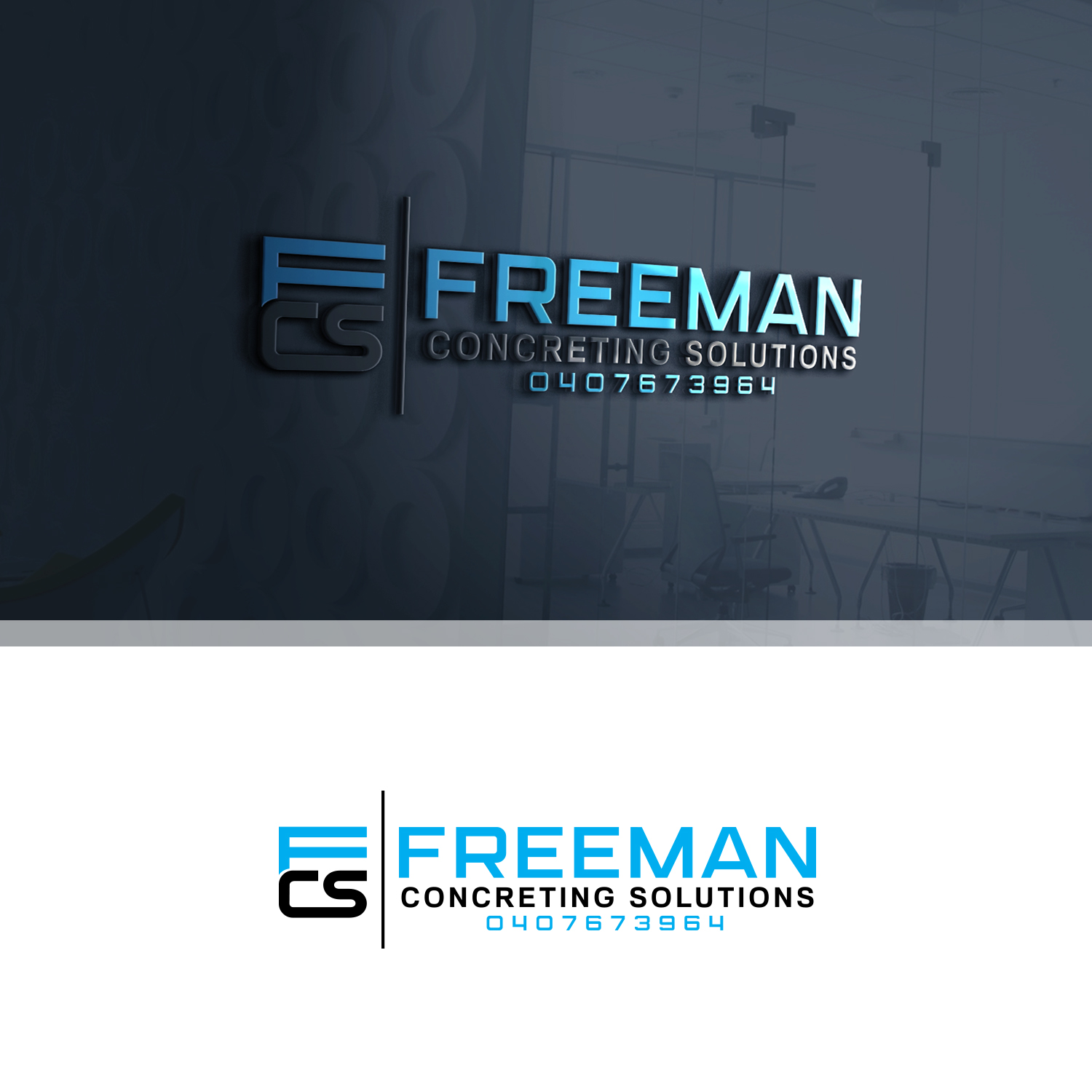 Logo Design by Maxo-Biz for Freeman concreting solutions | Design #19220118