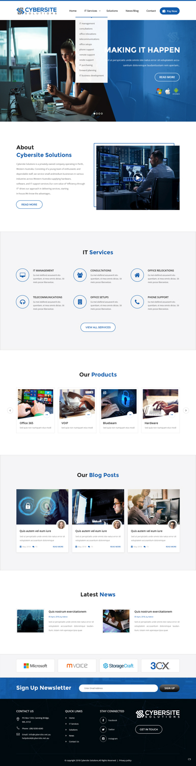 Wordpress Design by pb for Cybersite Solutions Pty Ltd | Design #19220782