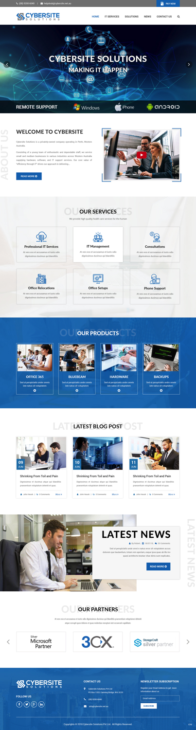 Wordpress Design by pb for Cybersite Solutions Pty Ltd | Design #19220783