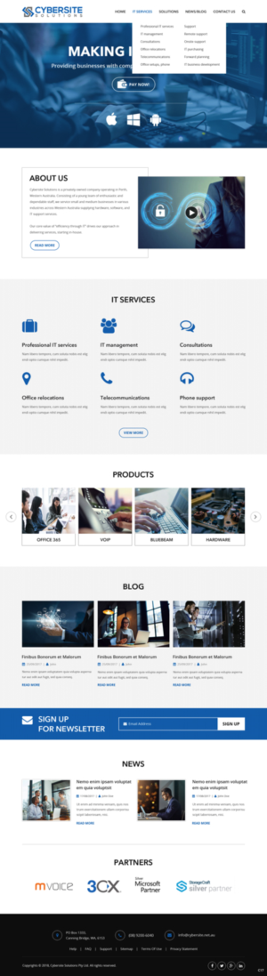 Design Wordpress par pb pour Cybersite Solutions Pty Ltd | Design : #19220796
