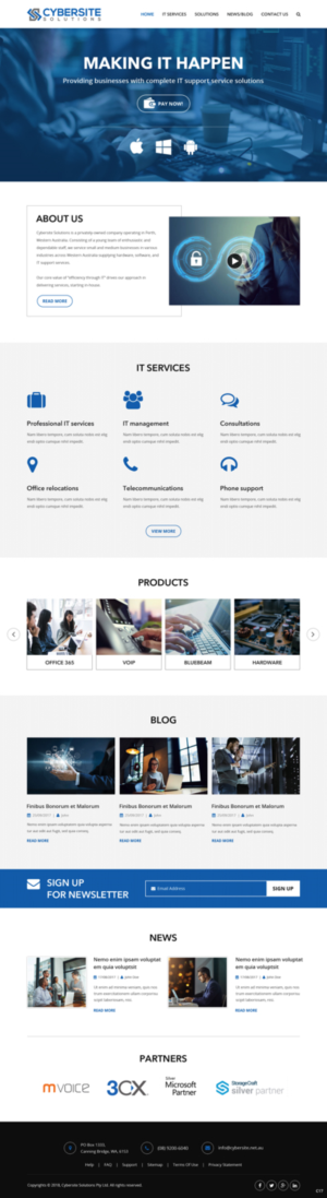 Design Wordpress par pb pour Cybersite Solutions Pty Ltd | Design : #19220800