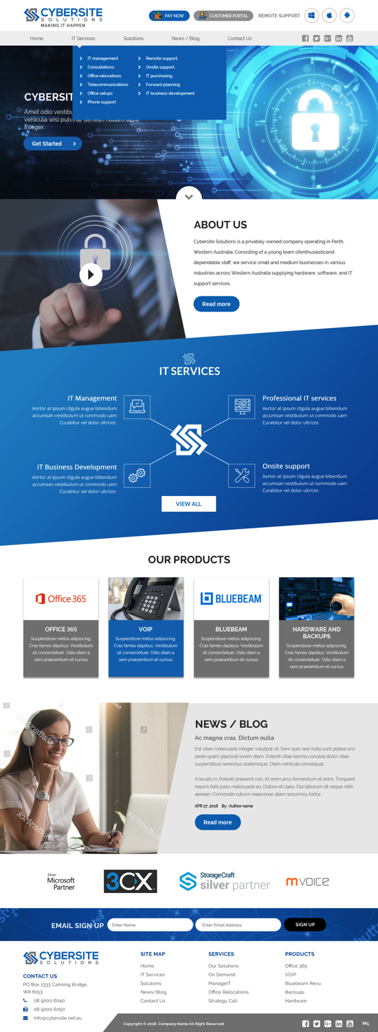 Diseño Wordpress por pb para Cybersite Solutions Pty Ltd | Diseño #19245877
