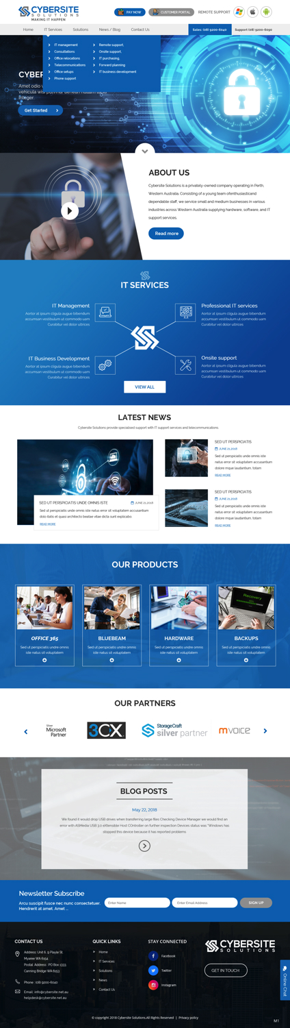 Design Wordpress par pb pour Cybersite Solutions Pty Ltd | Design : #19266212