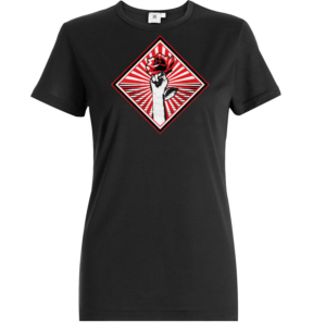 Rose/raised fist logo design for clothing brand | T-shirt Design by Sergio Coelho
