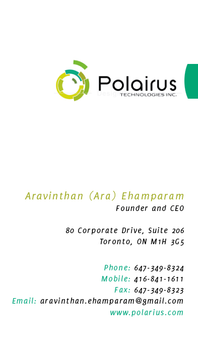 Business Card Design by Marta Sobczak  for Polairus Technologies Inc. | Design #59588