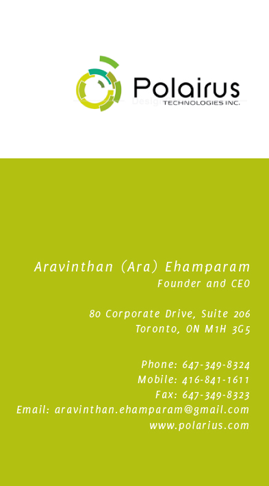 Business Card Design by Marta Sobczak  for Polairus Technologies Inc. | Design #59589