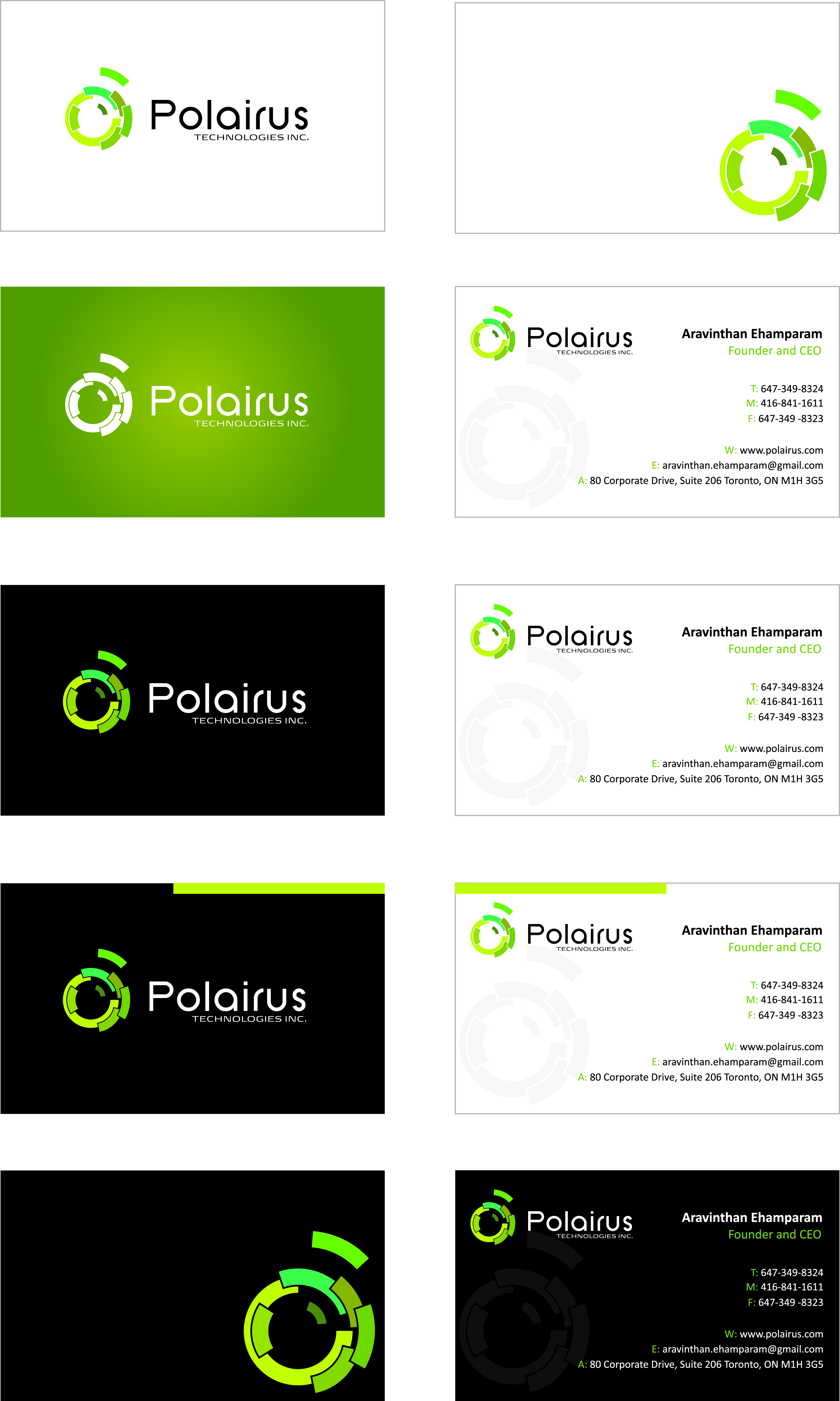 Design de Carte de Visite par Pooja Shetti pour Polairus Technologies Inc. | Design #57033