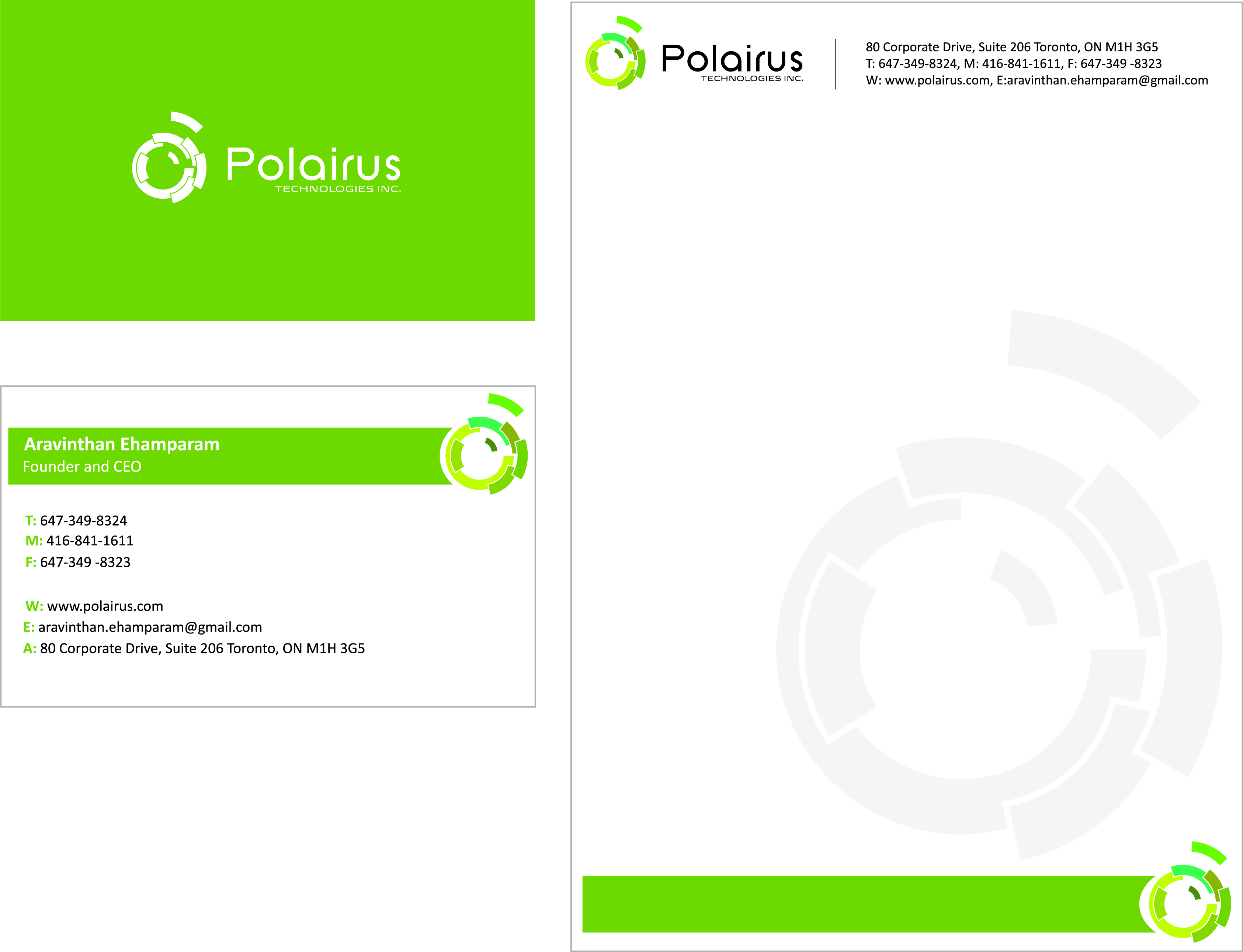 Design de Carte de Visite par Pooja Shetti pour Polairus Technologies Inc. | Design #58379