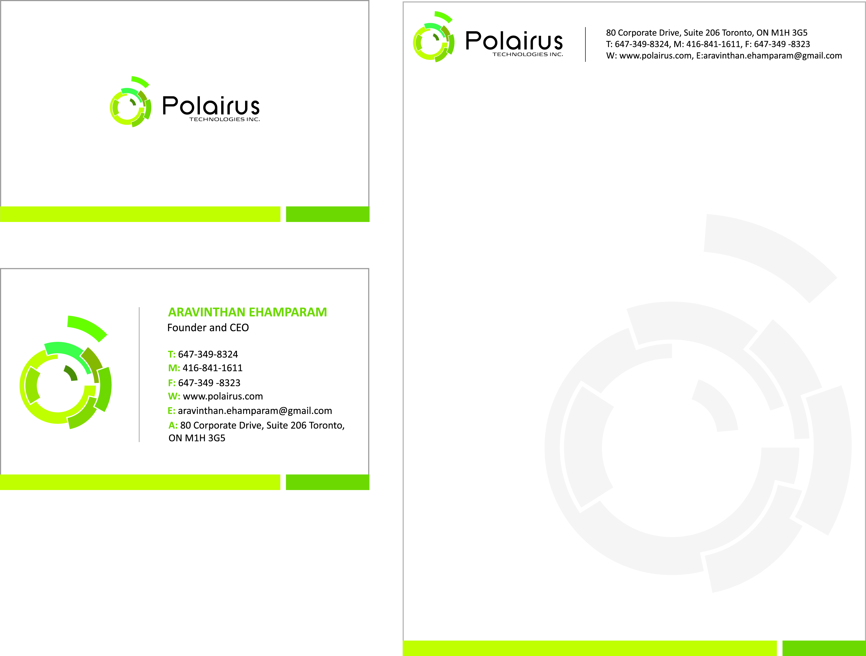 Design de Carte de Visite par Pooja Shetti pour Polairus Technologies Inc. | Design #58382