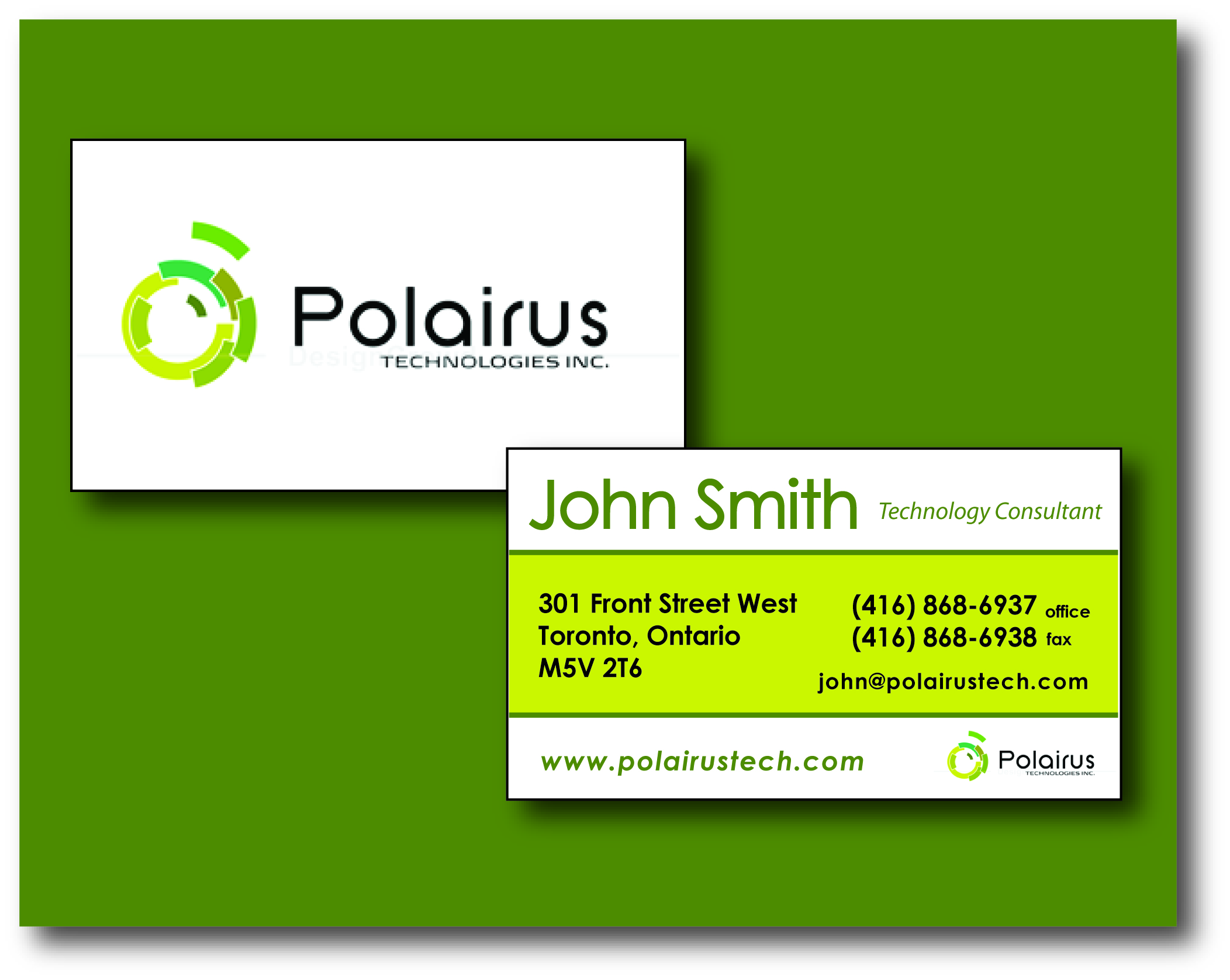 Business Card Design by Stellar Designs for Polairus Technologies Inc. | Design #56188