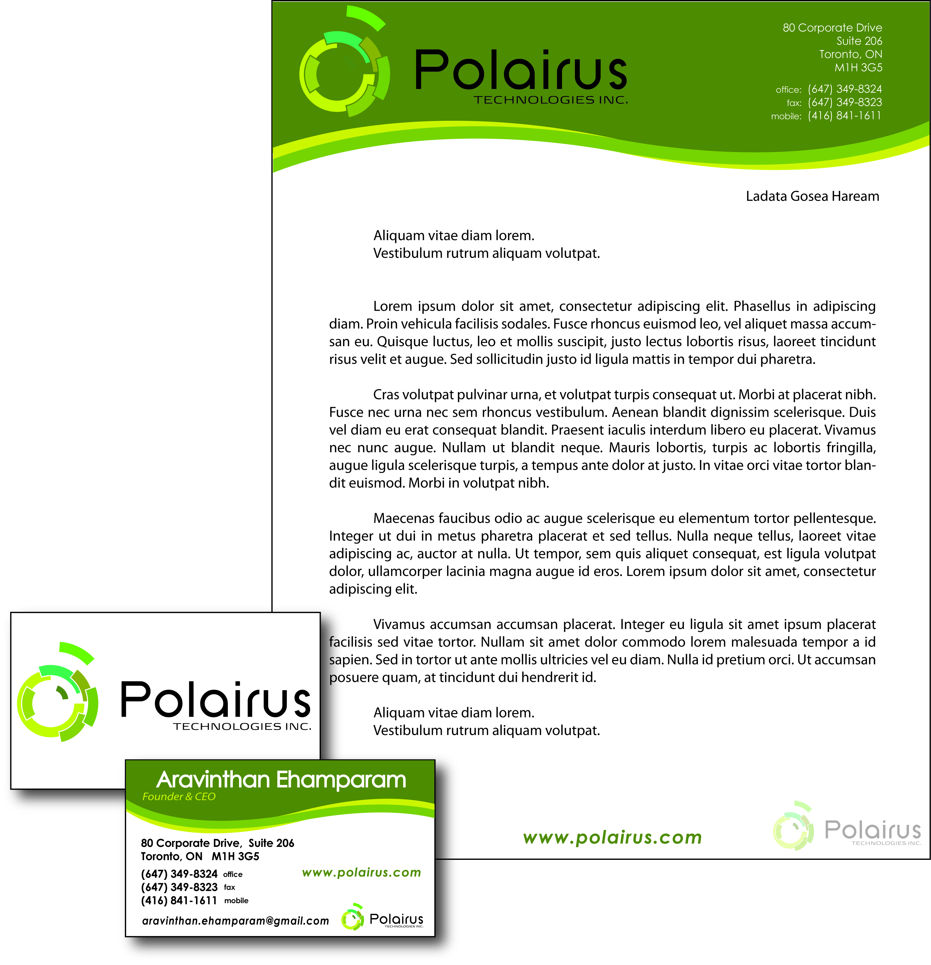 Business Card Design by Stellar Designs for Polairus Technologies Inc. | Design #56408