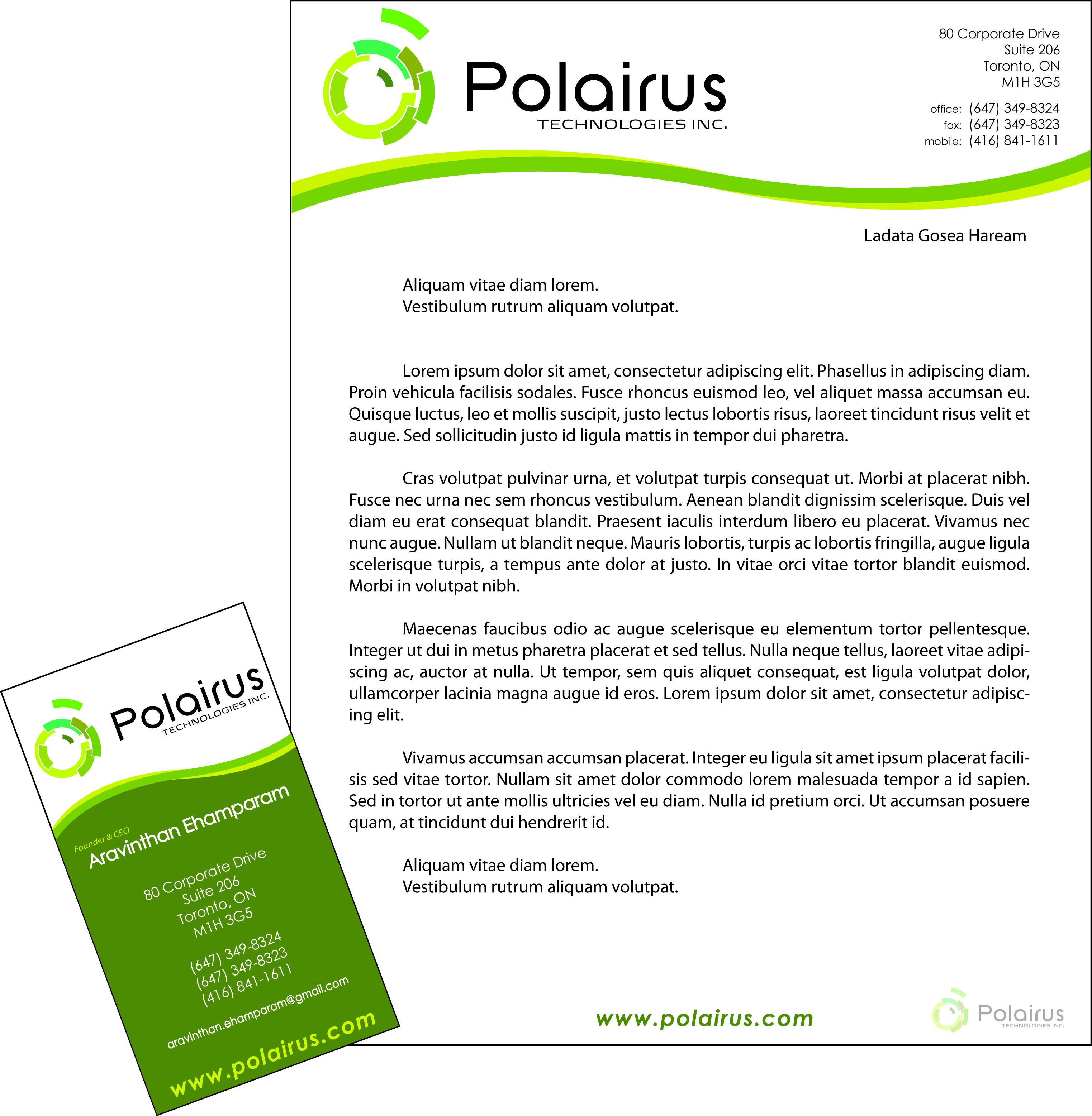 Business Card Design by Stellar Designs for Polairus Technologies Inc. | Design #56411