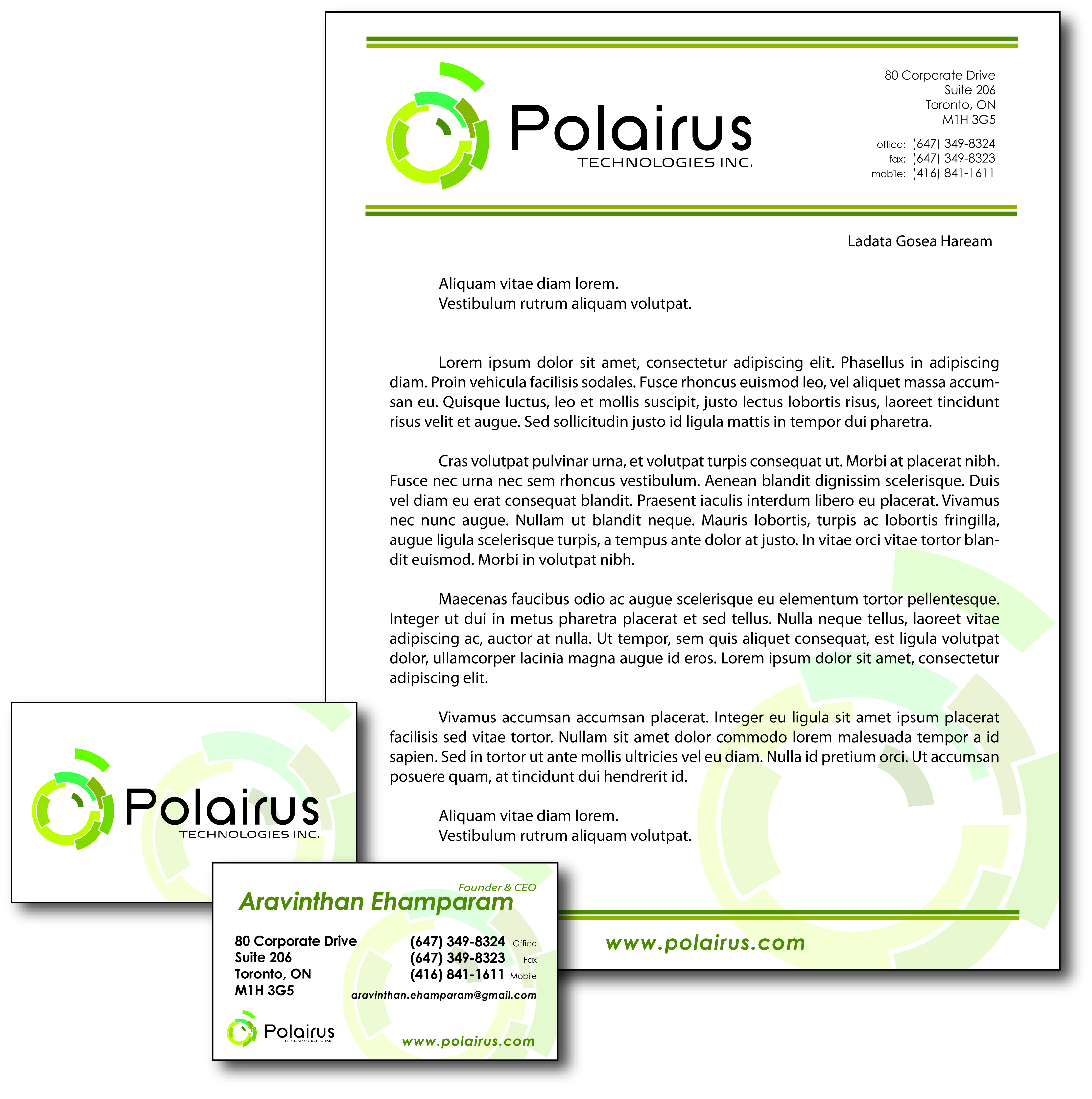 Business Card Design by Stellar Designs for Polairus Technologies Inc. | Design #56423