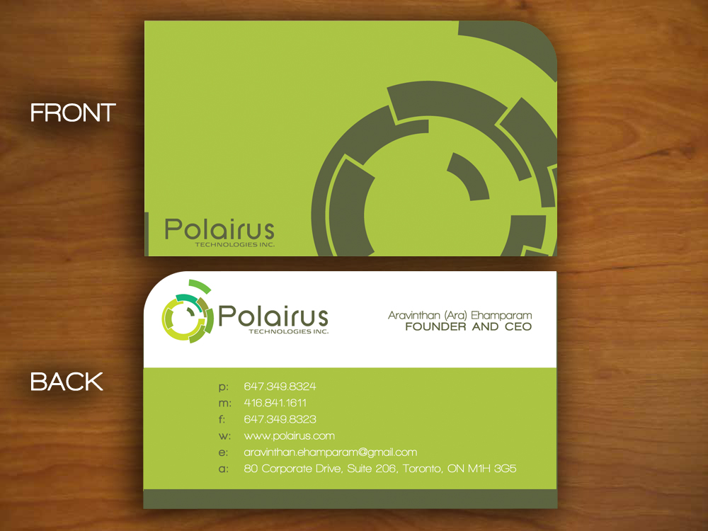 Business Card Design by k.a.d.a. designs for Polairus Technologies Inc. | Design #58234