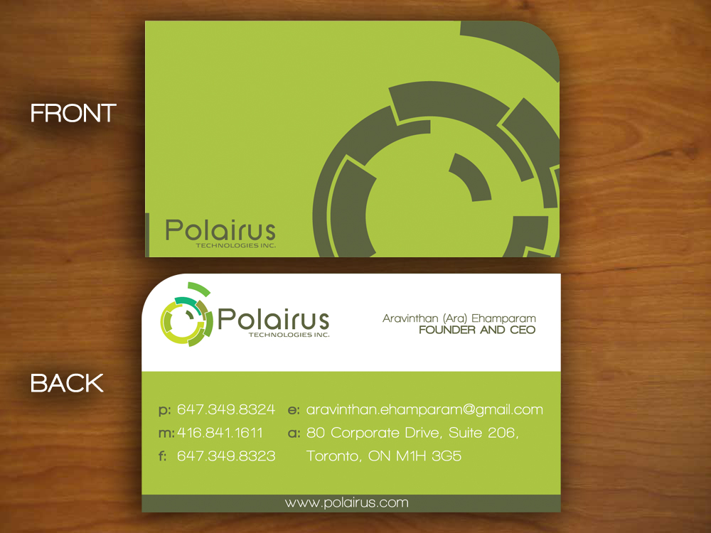 Business Card Design by k.a.d.a. designs for Polairus Technologies Inc. | Design #58274