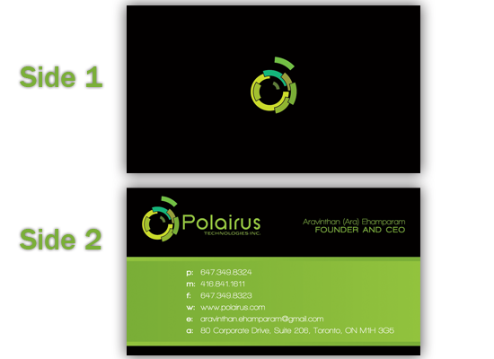 Business Card Design by k.a.d.a. designs for Polairus Technologies Inc. | Design #60514