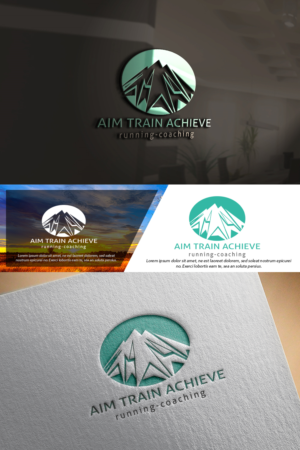 I want the text to be underneath the logo (not within the logo). Underneath the logo I want 2 lines of text. Line 1 should display: AIM TRAIN ACHIEVE. Line 2 should display: running coaching. Note that Line 1 is in capitals and Line 2 not in capitals. | Design de Logo par damian