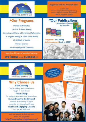 Flyer Design for Singapore's Leading Education Centre | Diseño de Flyer por Marilena