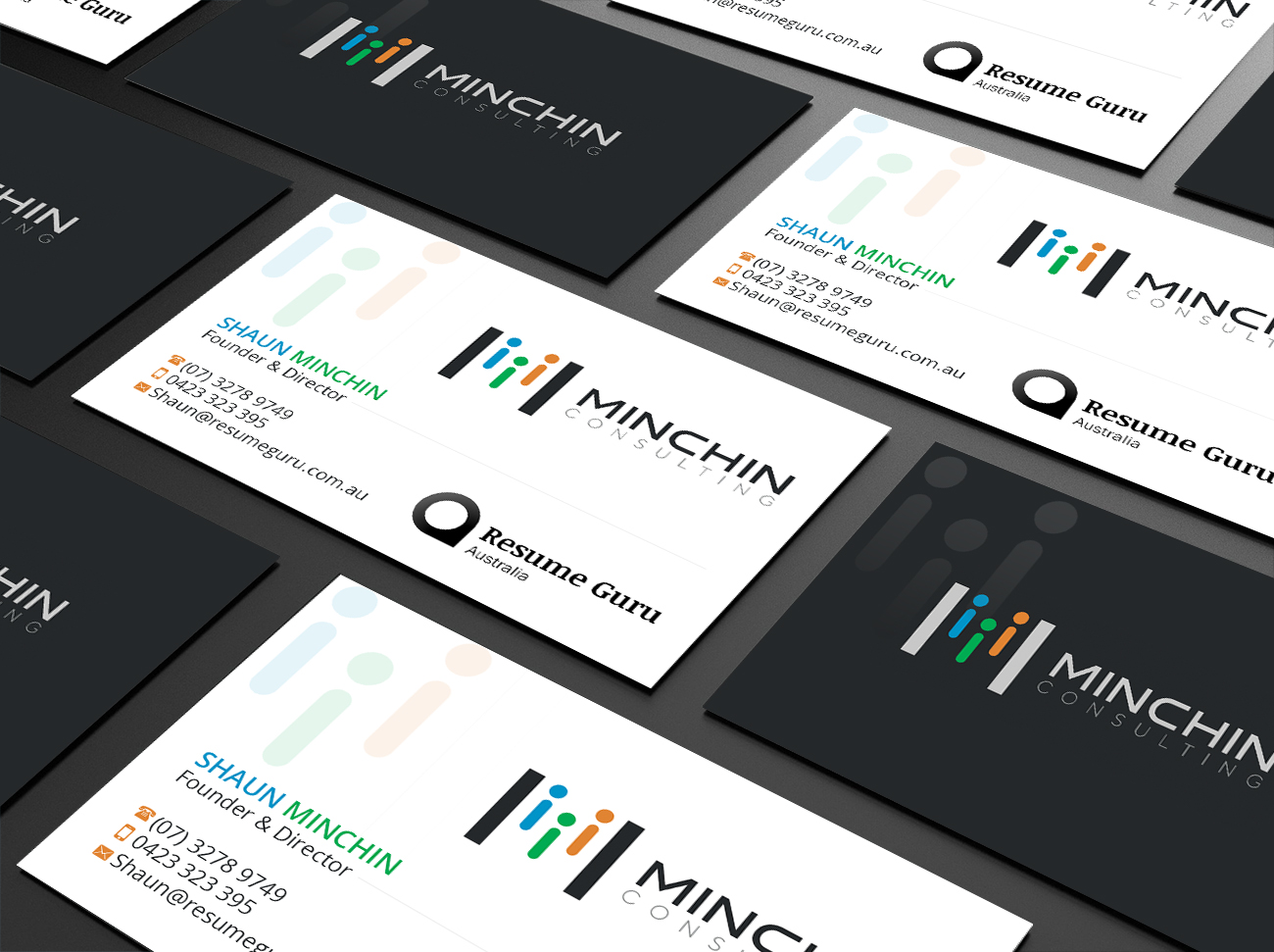 bold serious business card design for resume guru australia by resume creations