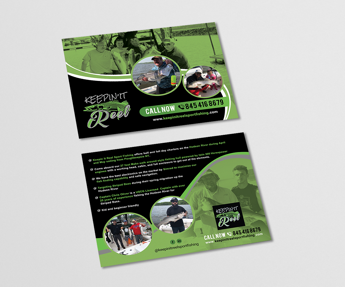 Postkarten-Design von Designers Hub für Keepin it reel sportfishing | Design #19289998