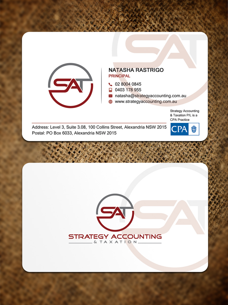 Business Card Design by Sandaruwan for STRATEGY ACCOUNTING & TAXATION  | Design: #19269107