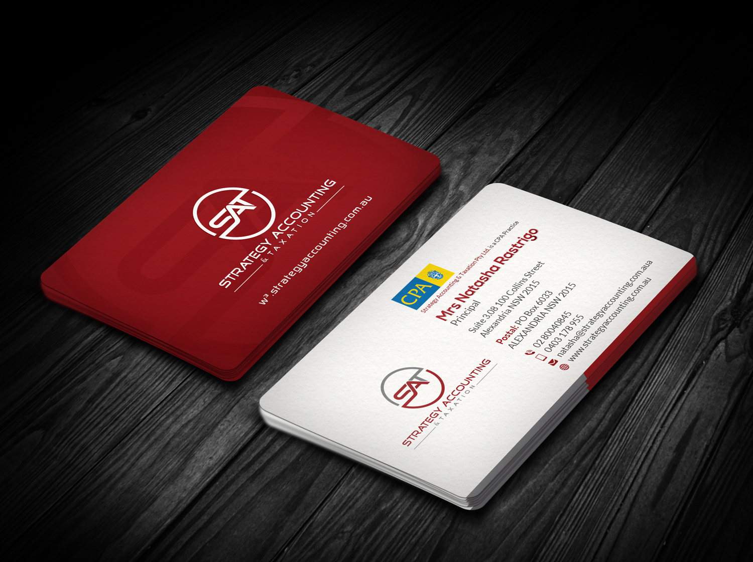 Business Card Design by kreativedhir for STRATEGY ACCOUNTING & TAXATION  | Design #19250072