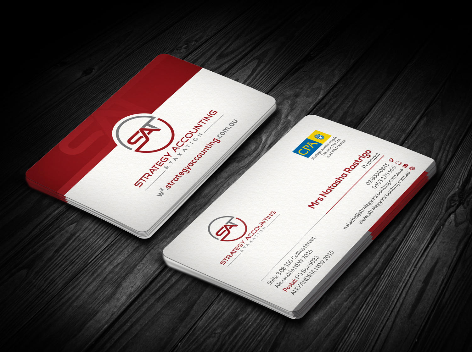 Business Card Design by kreativedhir for STRATEGY ACCOUNTING & TAXATION  | Design #19250412