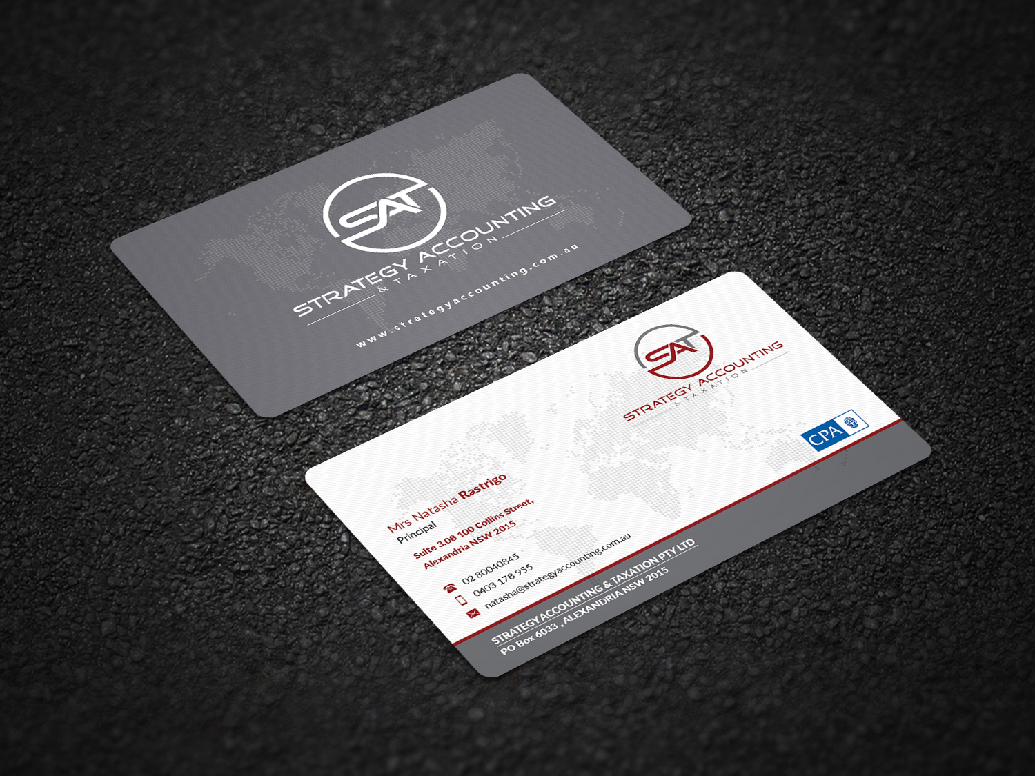 Business Card Design by Pointless Pixels India for STRATEGY ACCOUNTING & TAXATION  | Design #19250703