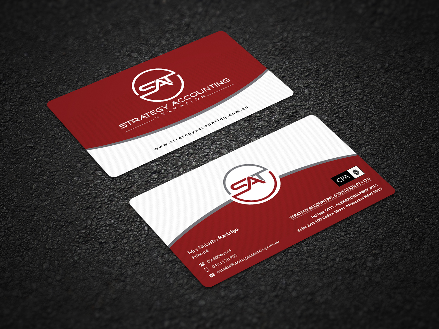 Business Card Design by Pointless Pixels India for STRATEGY ACCOUNTING & TAXATION  | Design #19250897