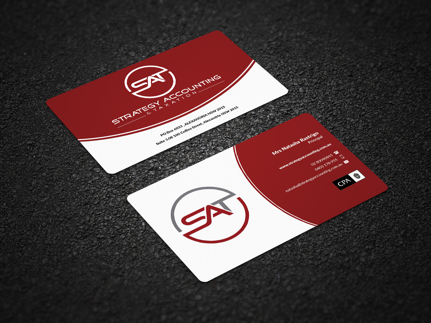 Business Card Design by Pointless Pixels India for STRATEGY ACCOUNTING & TAXATION  | Design #19251121