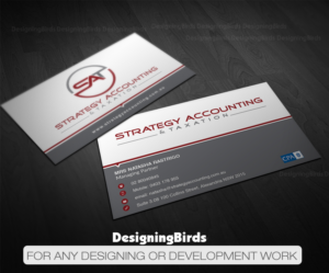Business Card Design by Designing Birds for STRATEGY ACCOUNTING & TAXATION  | Design: #19256528