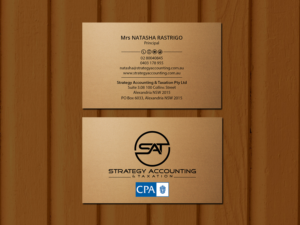 Business Card Design by Creations Box 2015 for STRATEGY ACCOUNTING & TAXATION  | Design: #19255949
