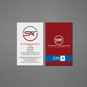 Business Card Design by Creations Box 2015 for STRATEGY ACCOUNTING & TAXATION  | Design: #19255962