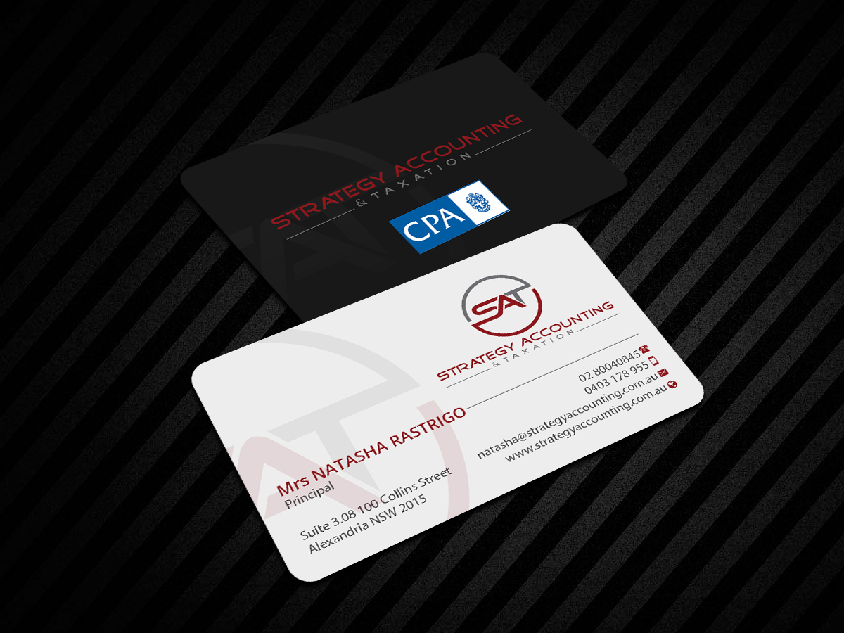 Visitenkarten-Design von Creations Box 2015 für STRATEGY ACCOUNTING & TAXATION  | Design #19255974