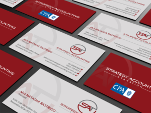 Business Card Design by Creations Box 2015 for STRATEGY ACCOUNTING & TAXATION  | Design: #19255977