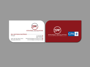 Business Card Design by Creations Box 2015 for STRATEGY ACCOUNTING & TAXATION  | Design: #19256046
