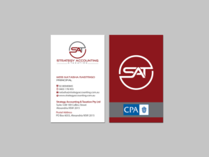 Design de Carte de Visite par Creations Box 2015 pour STRATEGY ACCOUNTING & TAXATION  | Design #19259000