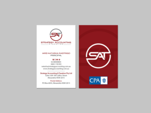 Business Card Design by Creations Box 2015 for STRATEGY ACCOUNTING & TAXATION  | Design: #19259001