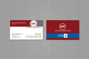 Business Card Design by Creations Box 2015 for STRATEGY ACCOUNTING & TAXATION  | Design: #19264997