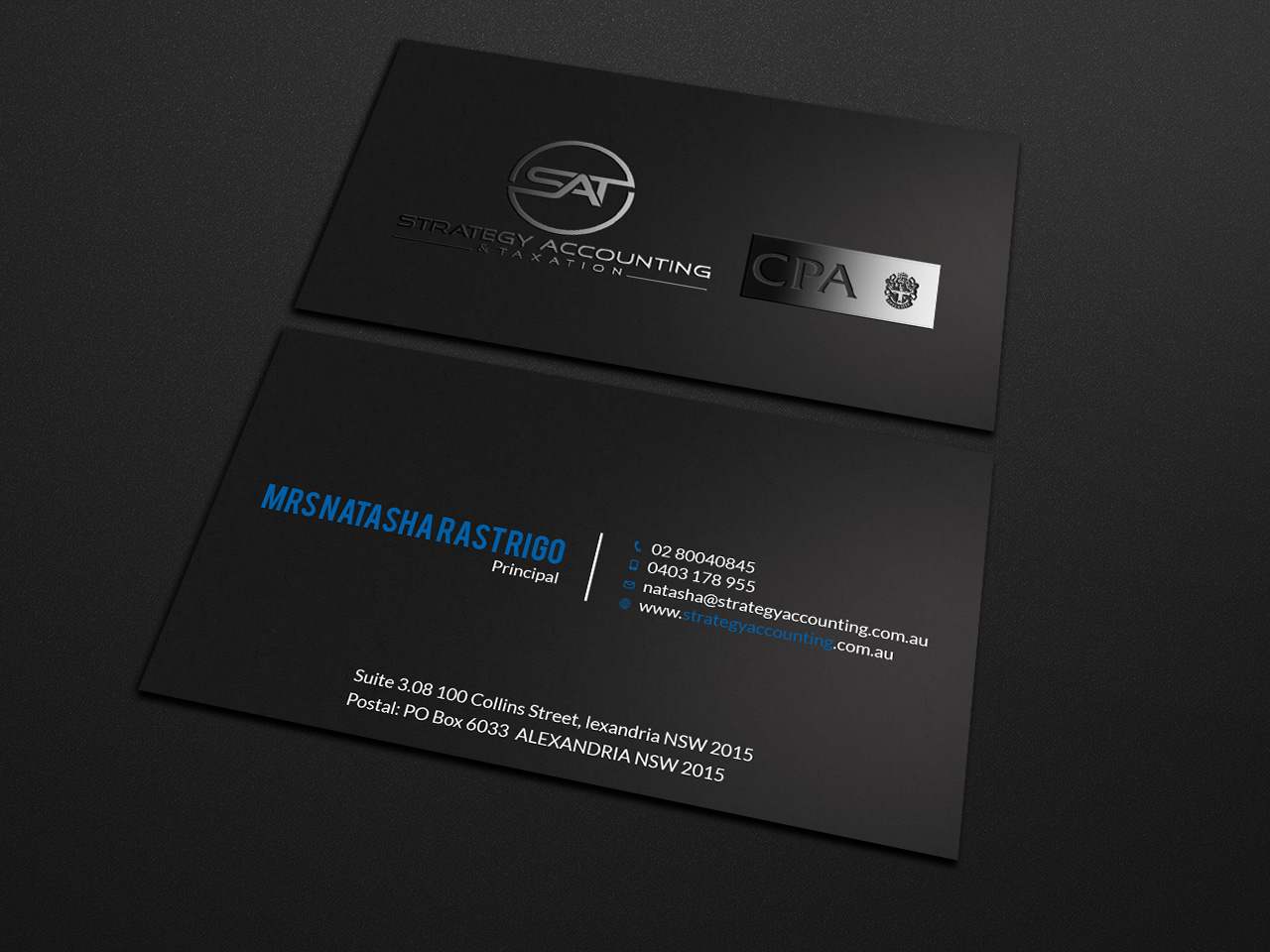 Business Card Design by Tripti Ranjan Gain for STRATEGY ACCOUNTING & TAXATION  | Design #19251984
