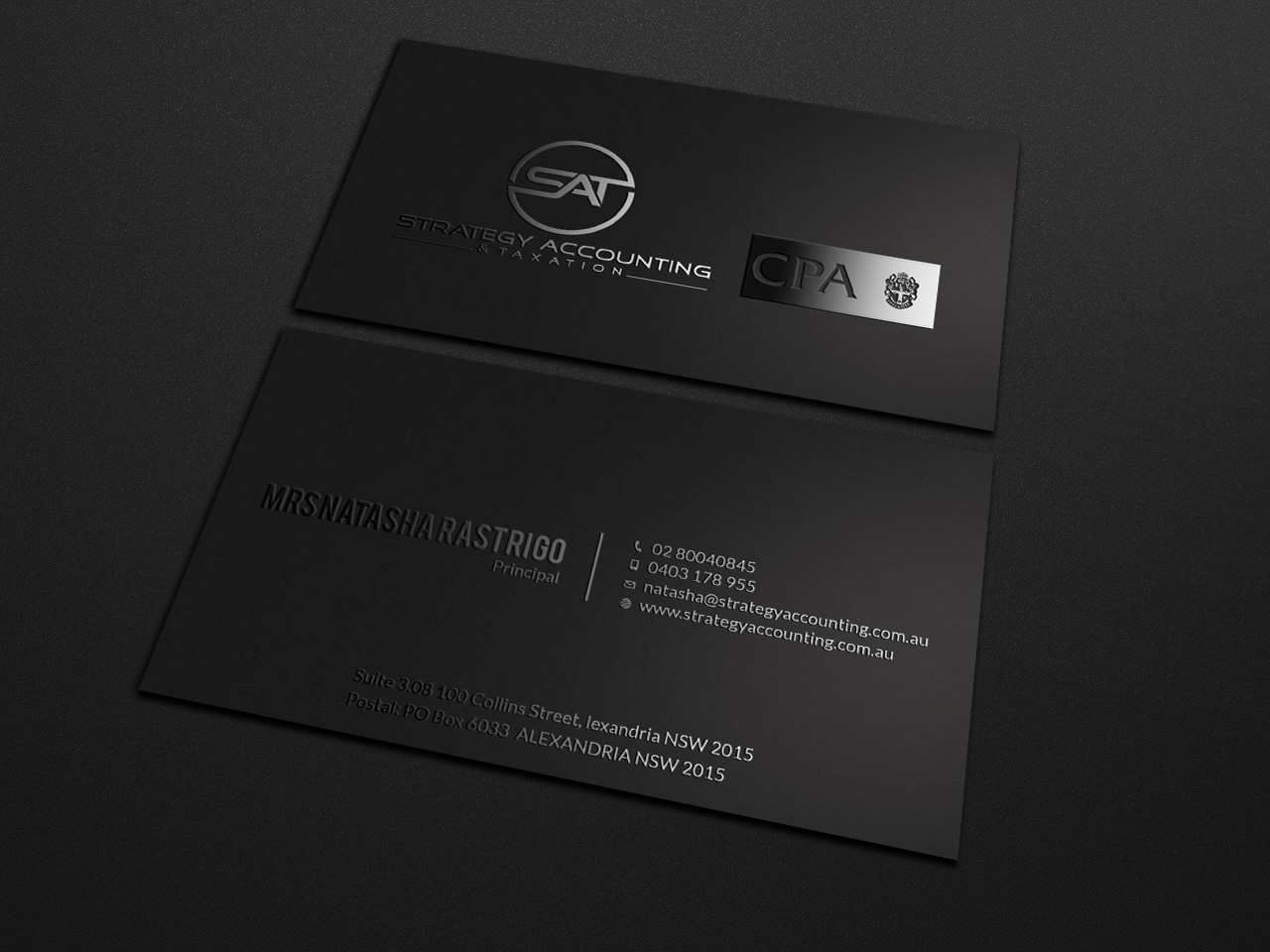 Business Card Design by Tripti Ranjan Gain for STRATEGY ACCOUNTING & TAXATION  | Design #19251992