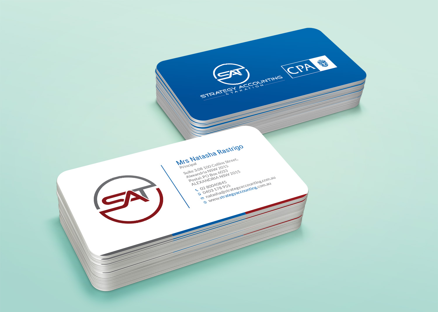 Business Card Design by Tripti Ranjan Gain for STRATEGY ACCOUNTING & TAXATION  | Design #19251996