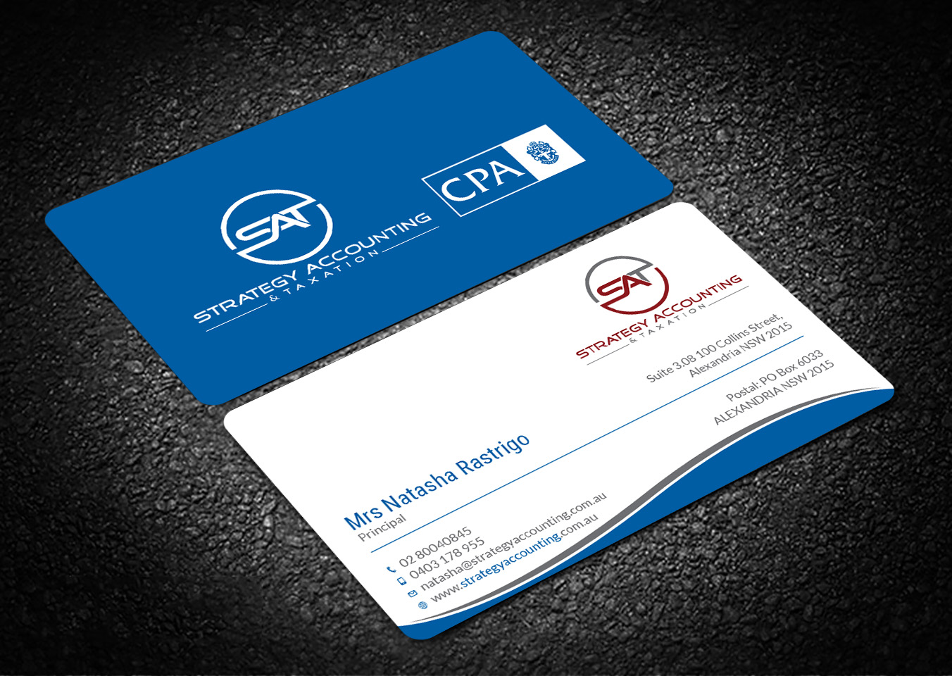 Business Card Design by Tripti Ranjan Gain for STRATEGY ACCOUNTING & TAXATION  | Design #19252054