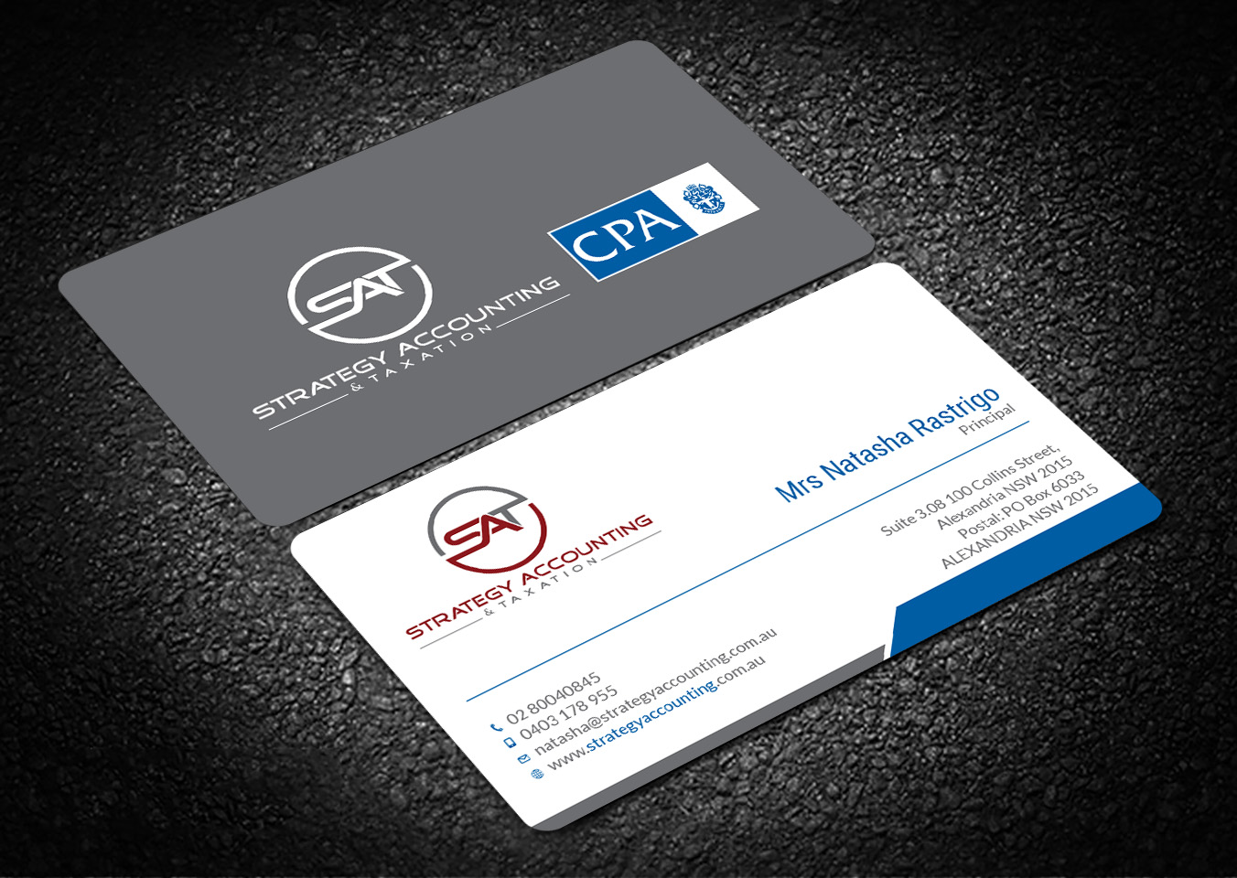 Business Card Design by Tripti Ranjan Gain for STRATEGY ACCOUNTING & TAXATION  | Design #19252058